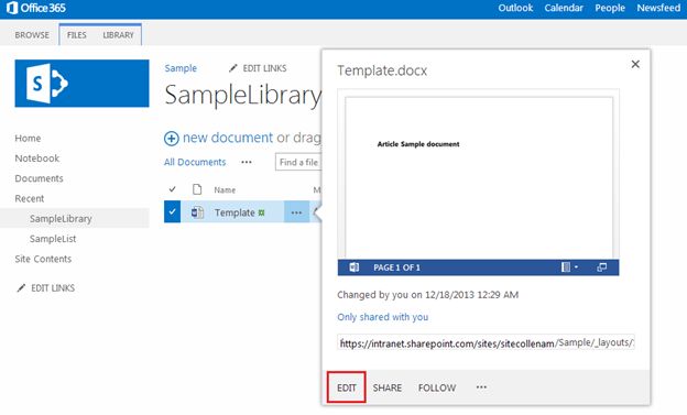 option to edit the document 